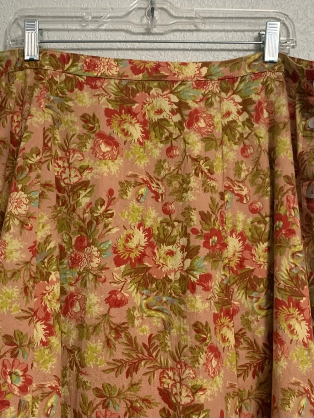 April Cornell Midi Skirt Womens XXL Floral Tiered Boho Cottage Prairie Buttons - Picture 3 of 9
